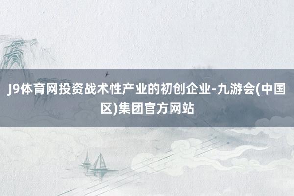J9体育网投资战术性产业的初创企业-九游会(中国区)集团官方网站