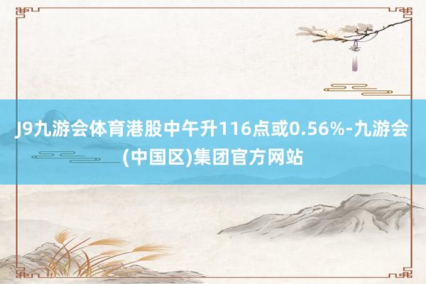 J9九游会体育港股中午升116点或0.56%-九游会(中国区)集团官方网站