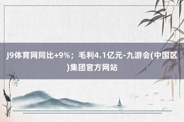 J9体育网同比+9%；毛利4.1亿元-九游会(中国区)集团官方网站