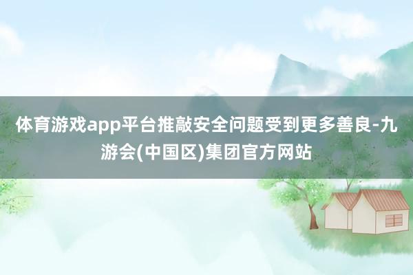体育游戏app平台推敲安全问题受到更多善良-九游会(中国区)集团官方网站